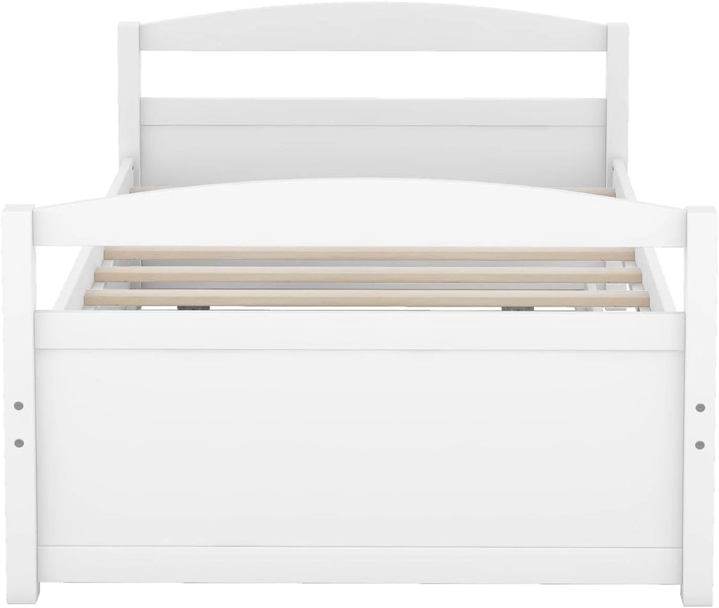White Wood Daybed With Trundle O564