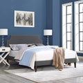Full Fabric Platform Bed with Tapered Legs in Gray Q1472