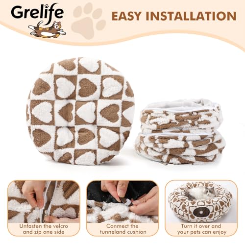 Cat Tunnel Bed with Plush Cushion N275098