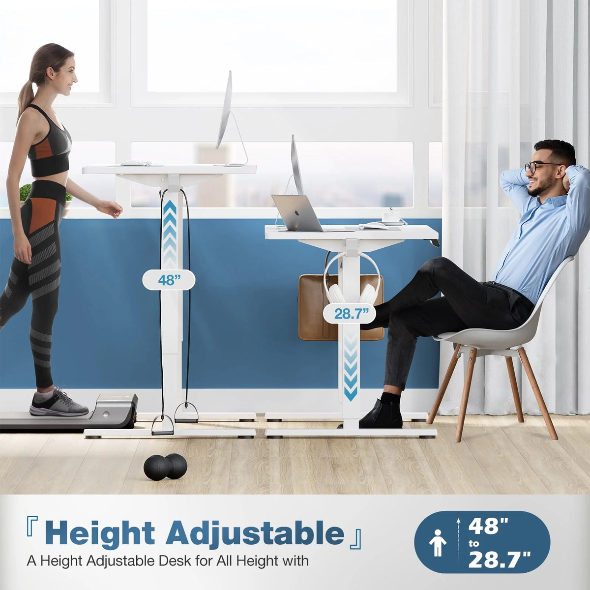 Electric Standing Desk, 40 x 24 Inches Height Adjustable Desk with Memory Preset G7155