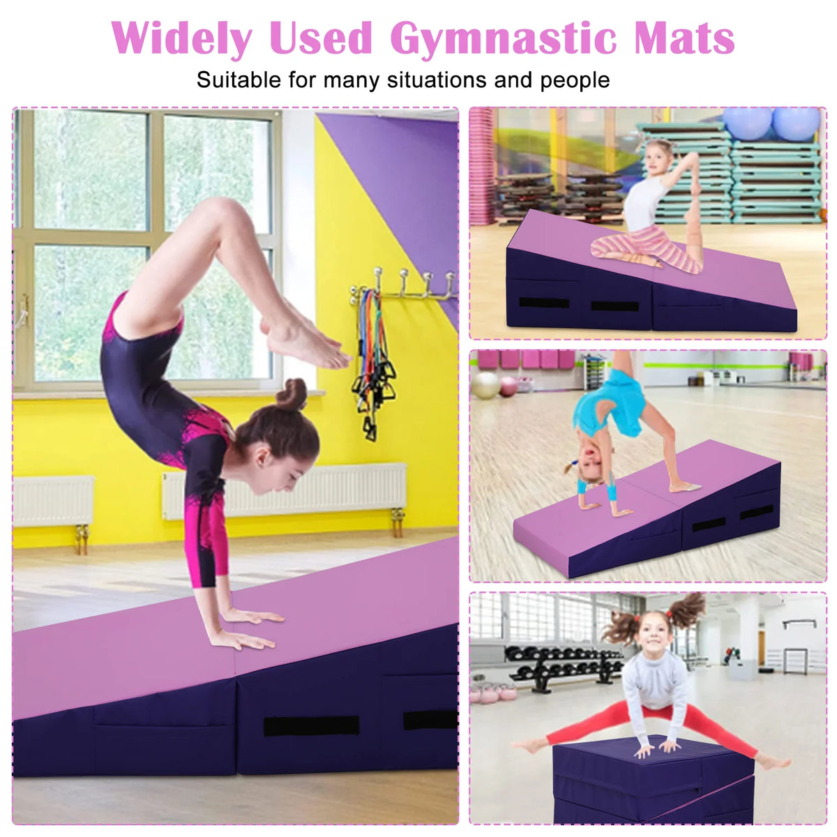 48x24 inch Foldable Incline Gymnastics Mat with Handle J9188