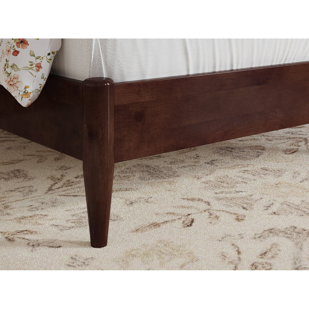 Twin Wood Low Profile Platform Bed in Walnut O320894