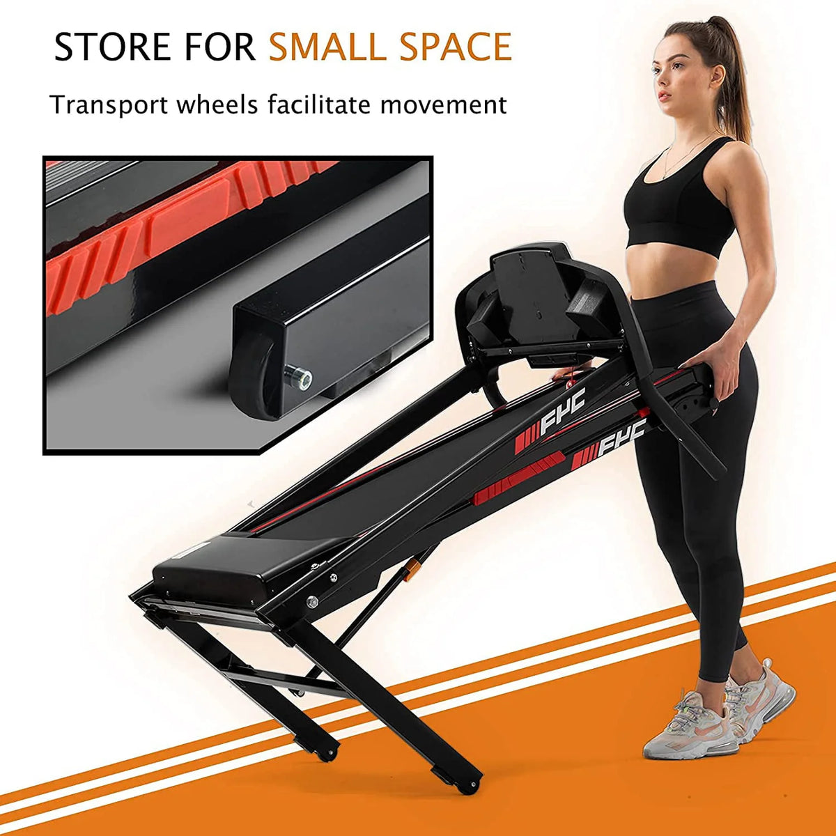 Folding Treadmill 300lb Capacity 3.5HP with Incline L354