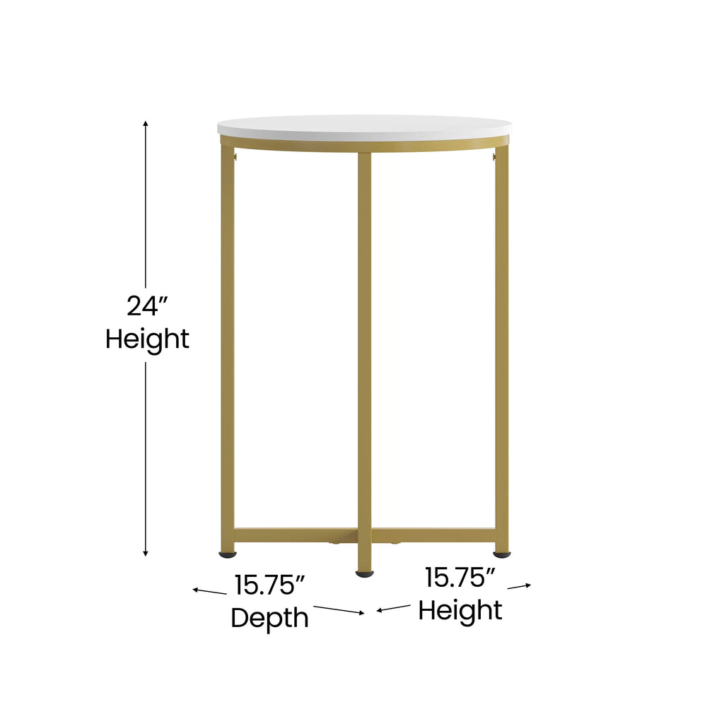 White Laminate 3 Piece Coffee and End Table Set T589