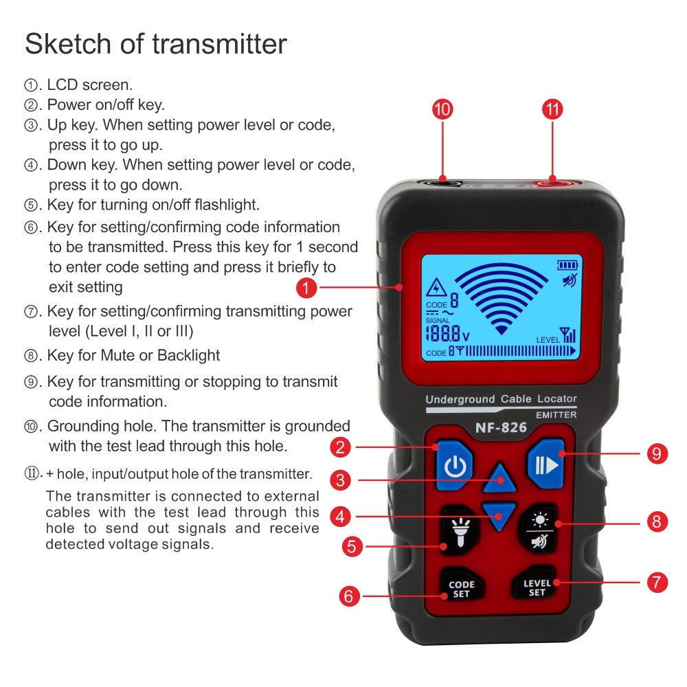 Underground Cable Tester Locator Wire Tracker Detector N6769