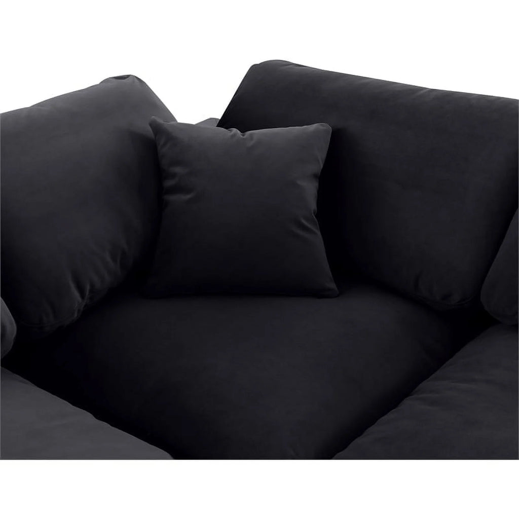 Black Velvet Modular Sectional W9519