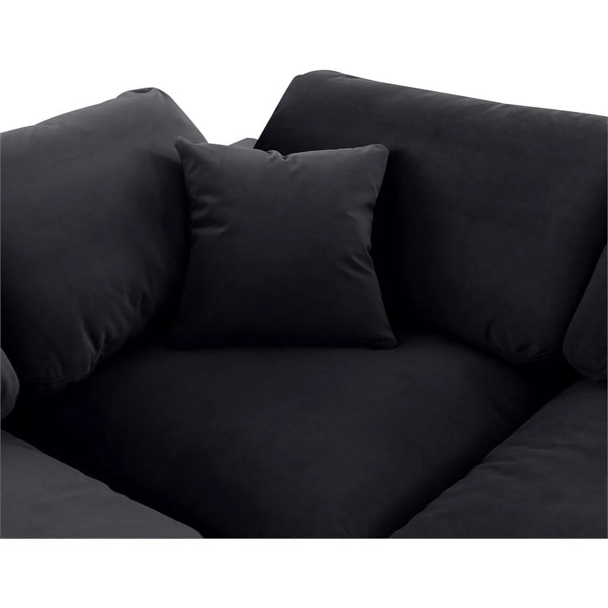 Black Velvet Modular Sectional W9519