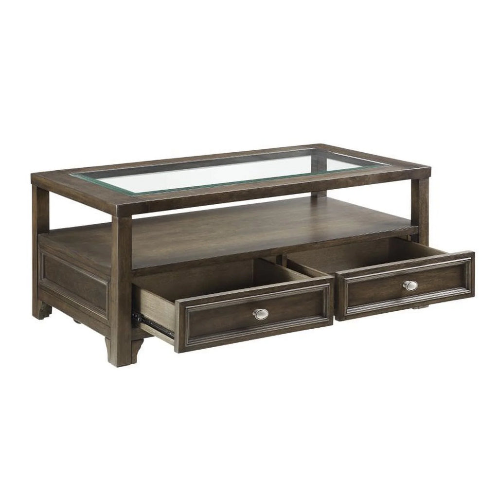 Wood 2 Drawer Coffee Table M5014