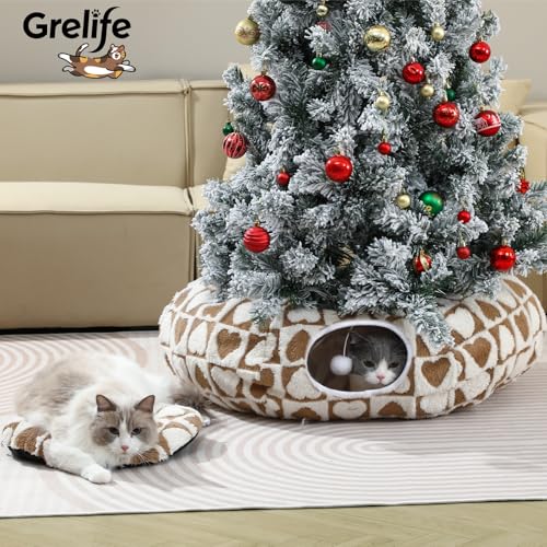 Cat Tunnel Bed with Plush Cushion N275098