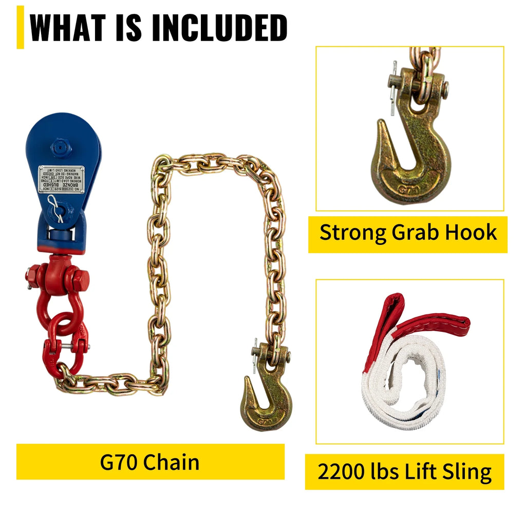 2Ton 4400 lbs Snatch Block with Chain E697