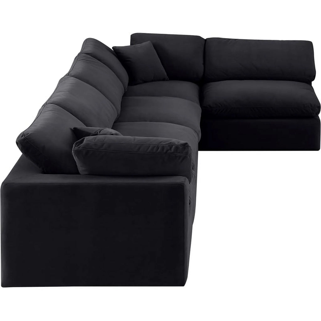 Black Velvet Modular Sectional W9519