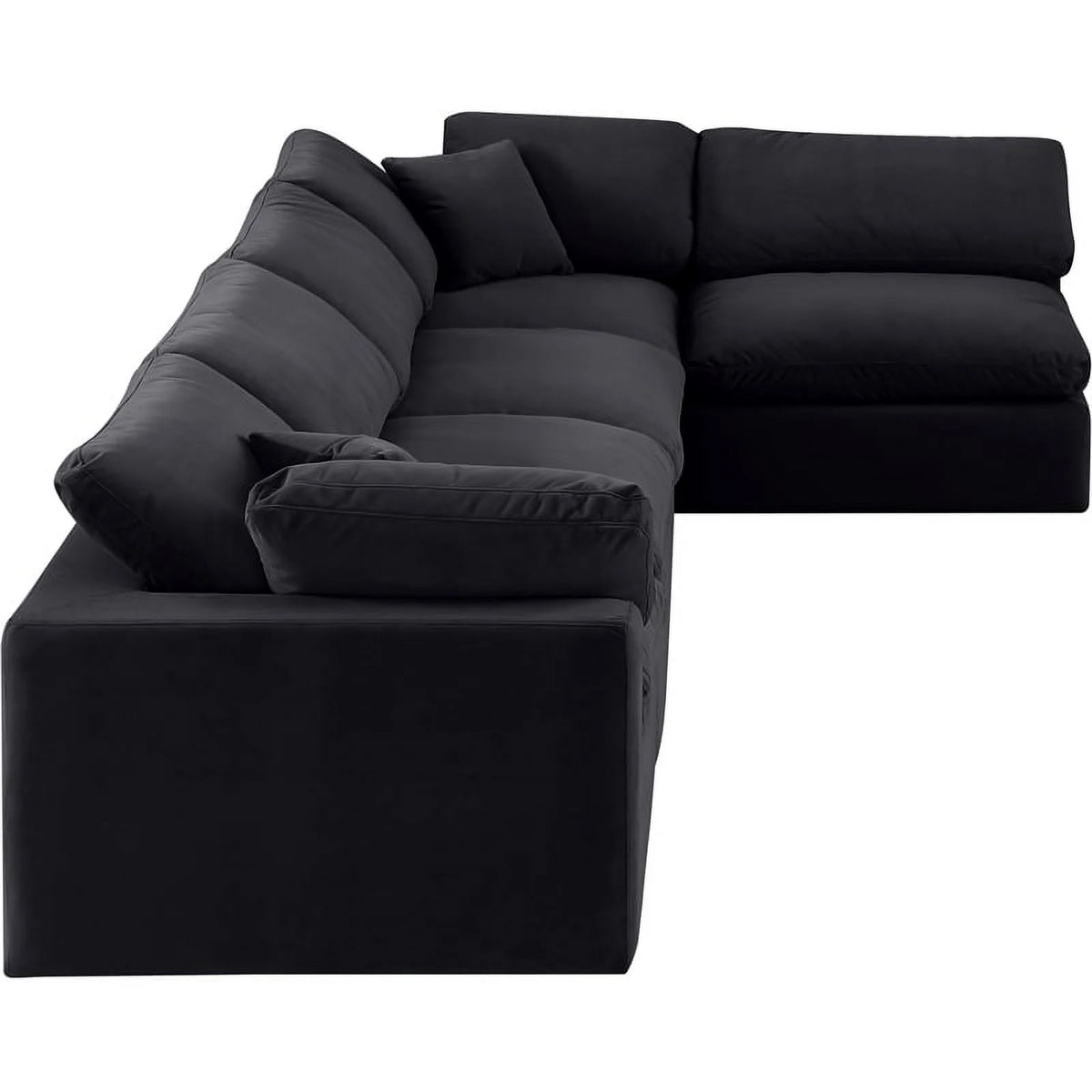 Black Velvet Modular Sectional W9519