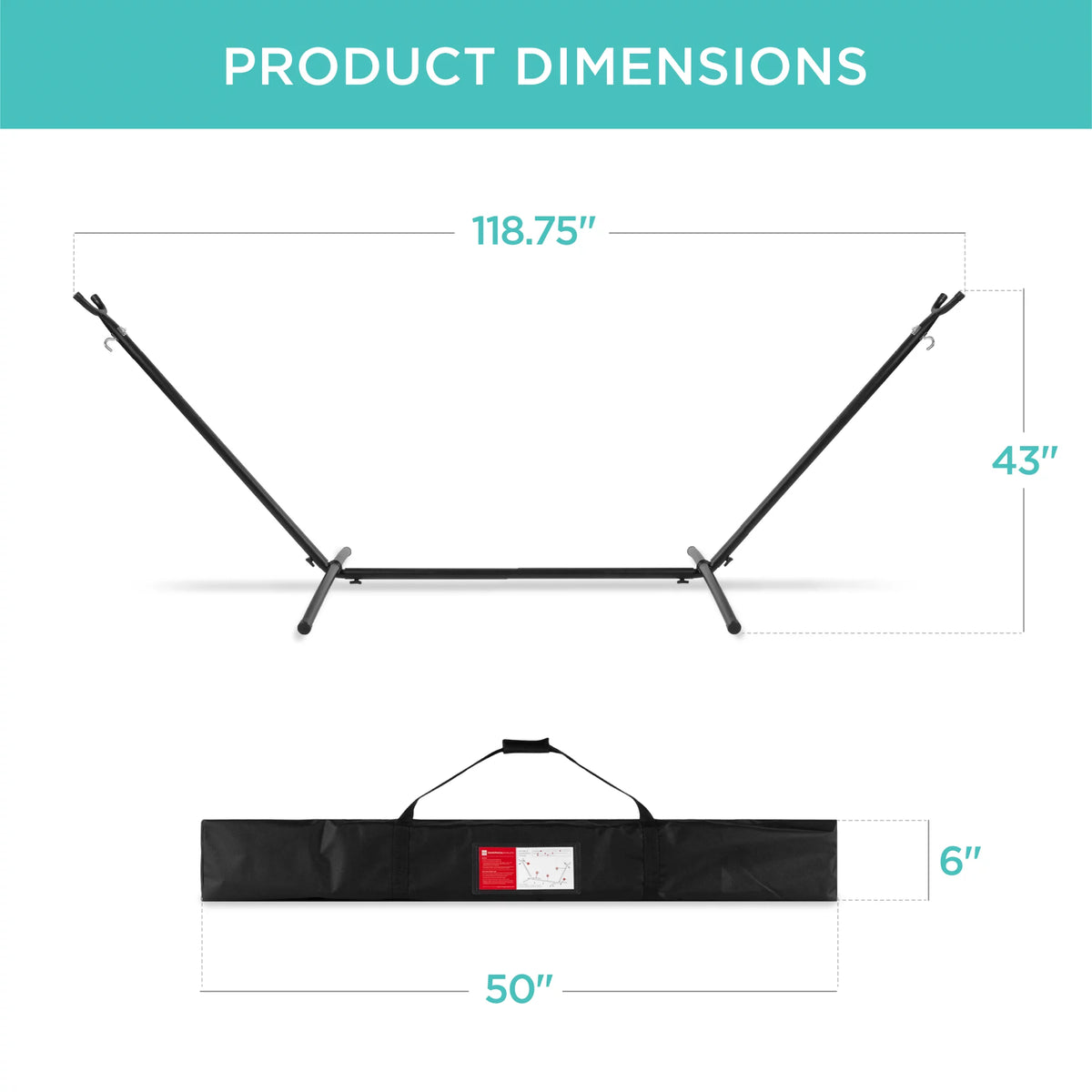 Cotton Double Hammock with Stand and Carrying Bag H351