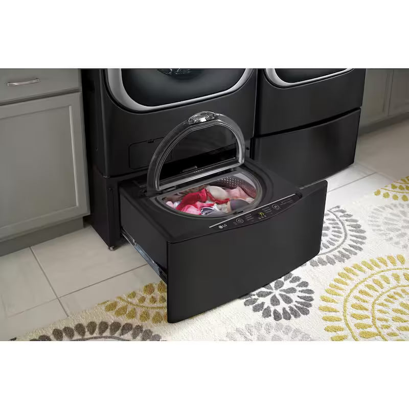 29 in. 1.0 cu. ft. Laundry Pedestal Washer in Black Steel U76597