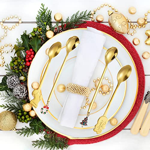 10 Pieces Stainless Steel Christmas Spoons K323519