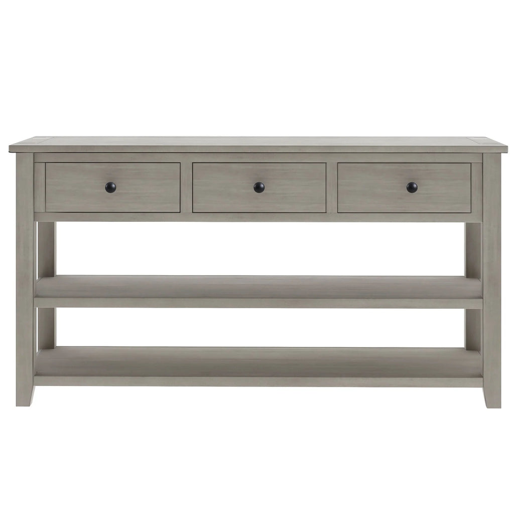 Solid Wood Console Table with Drawers and Shelves P3558