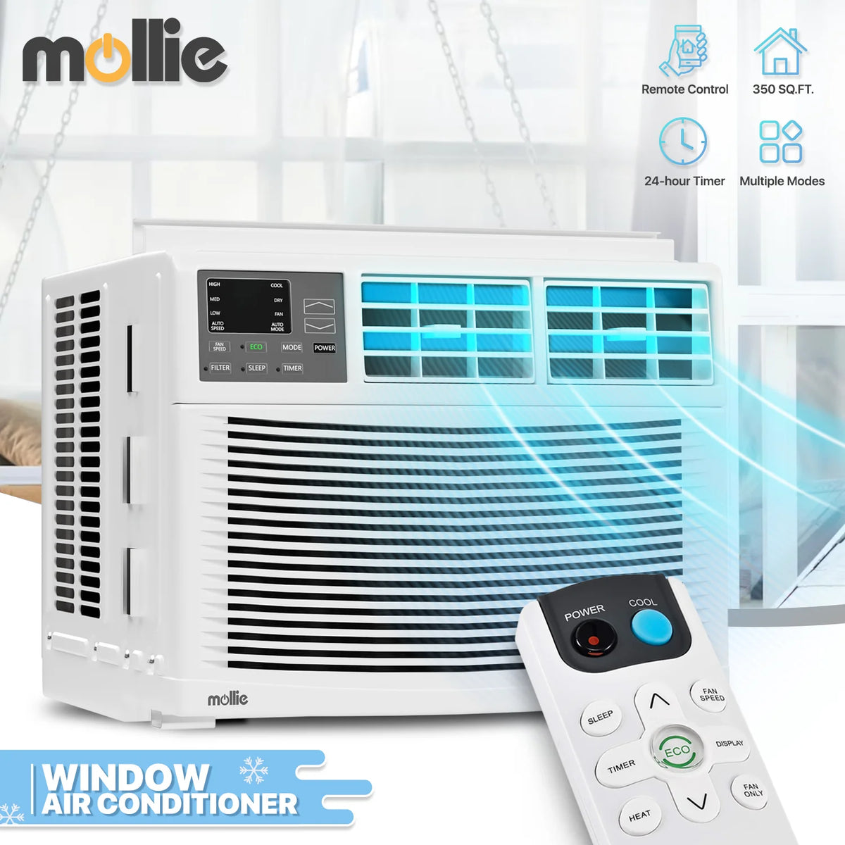 5,000 BTU Mechanical Window Air Conditioner with Multi-Speed Fan, White M60039