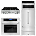 36 In. Rangetop, 30 In. Wall Oven, Refrigerator and 30 In. Microwave Oven in Stainless Steel Z298144