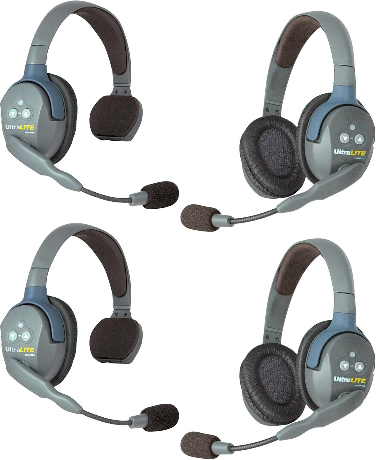 Full Duplex Wireless Intercom 2 Way Communication System with Single-Ear and Dual-Ear Headsets J5780