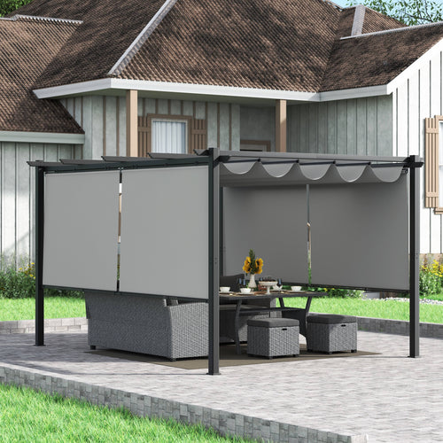 10x13 ft Aluminum Retractable Patio Canopy Pergola F825