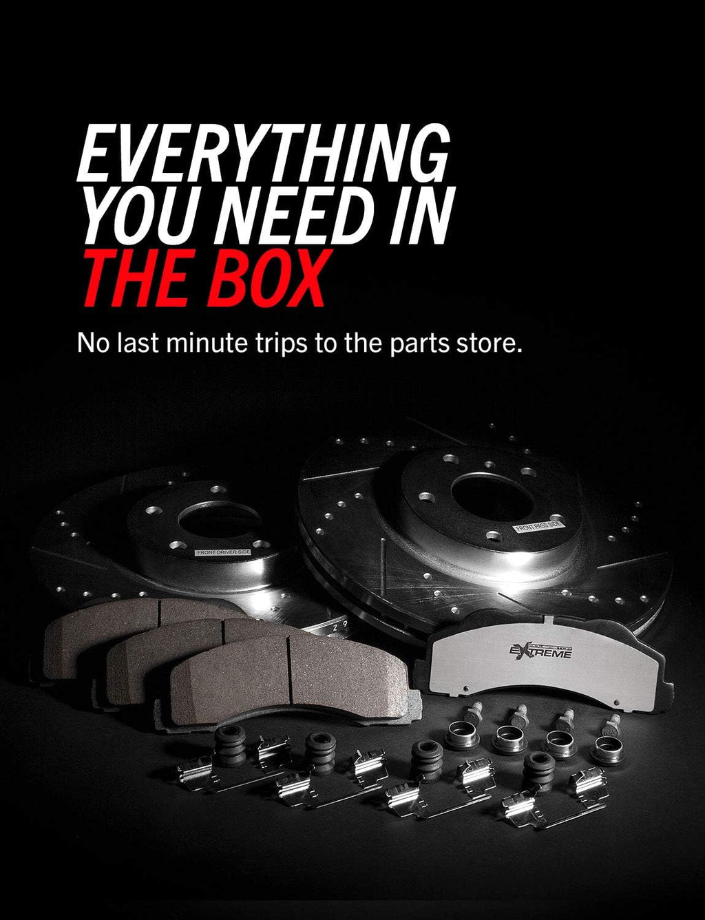 Carbon Fiber Brake Pads with Drilled & Slotted Brake Rotors Kit Q8684