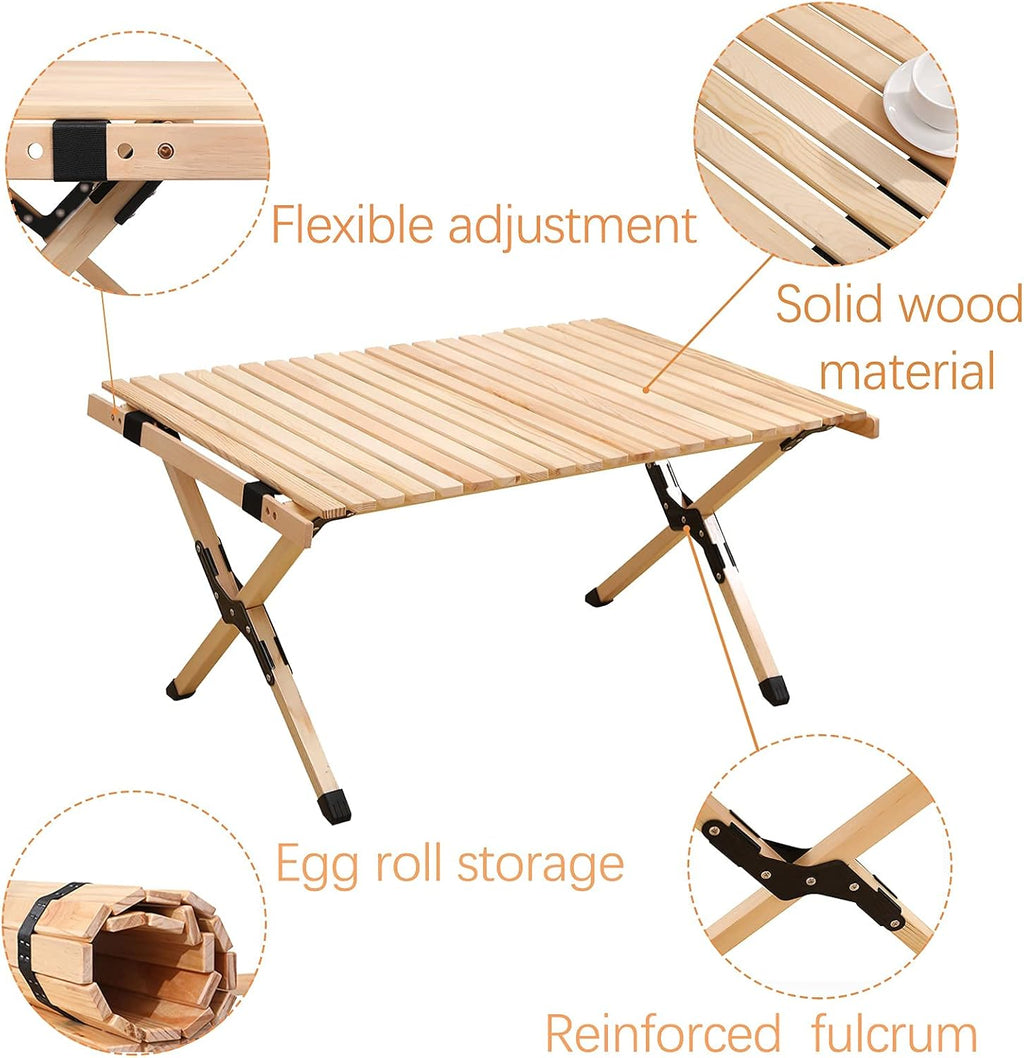 Portable Folding Light Wooden Picnic Table in a Bag Y326101
