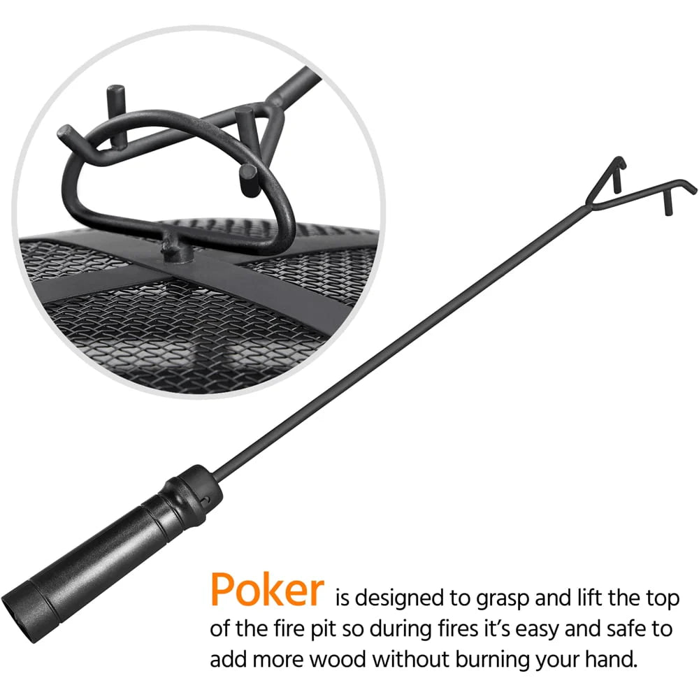 36 Round Metal Finish Iron Fire Pit X6994