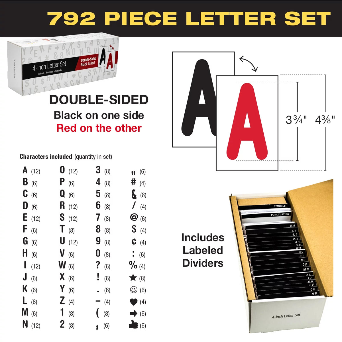 Swinging Changeable Message Sidewalk Sign with Letters and Storage Box V3039