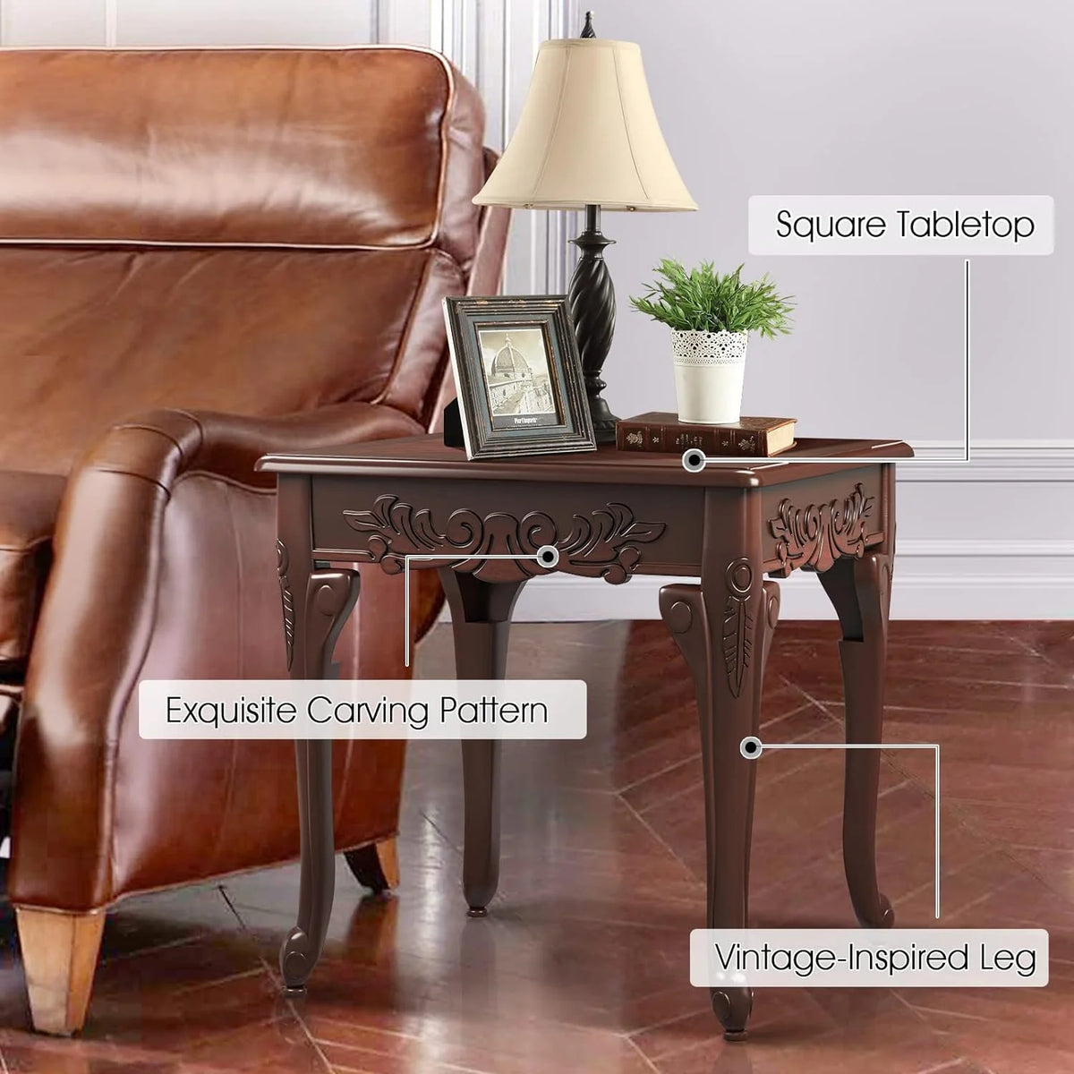 3 Piece Wood Coffee Table Set with 2 End Tables H186648