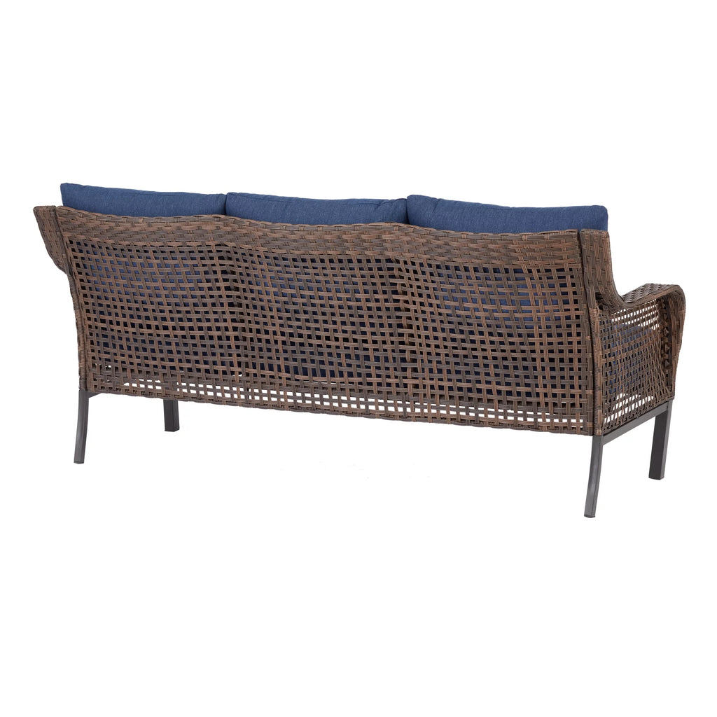 Blue Wicker Outdoor Sofa Q782