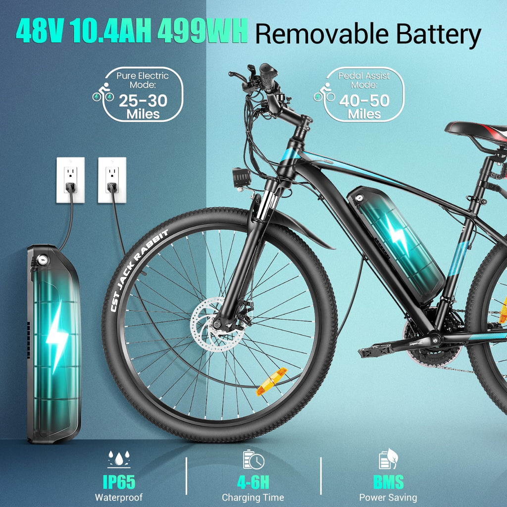 27.5" 500W Electric Bike with 48V 10.4AH Removable Battery M57377