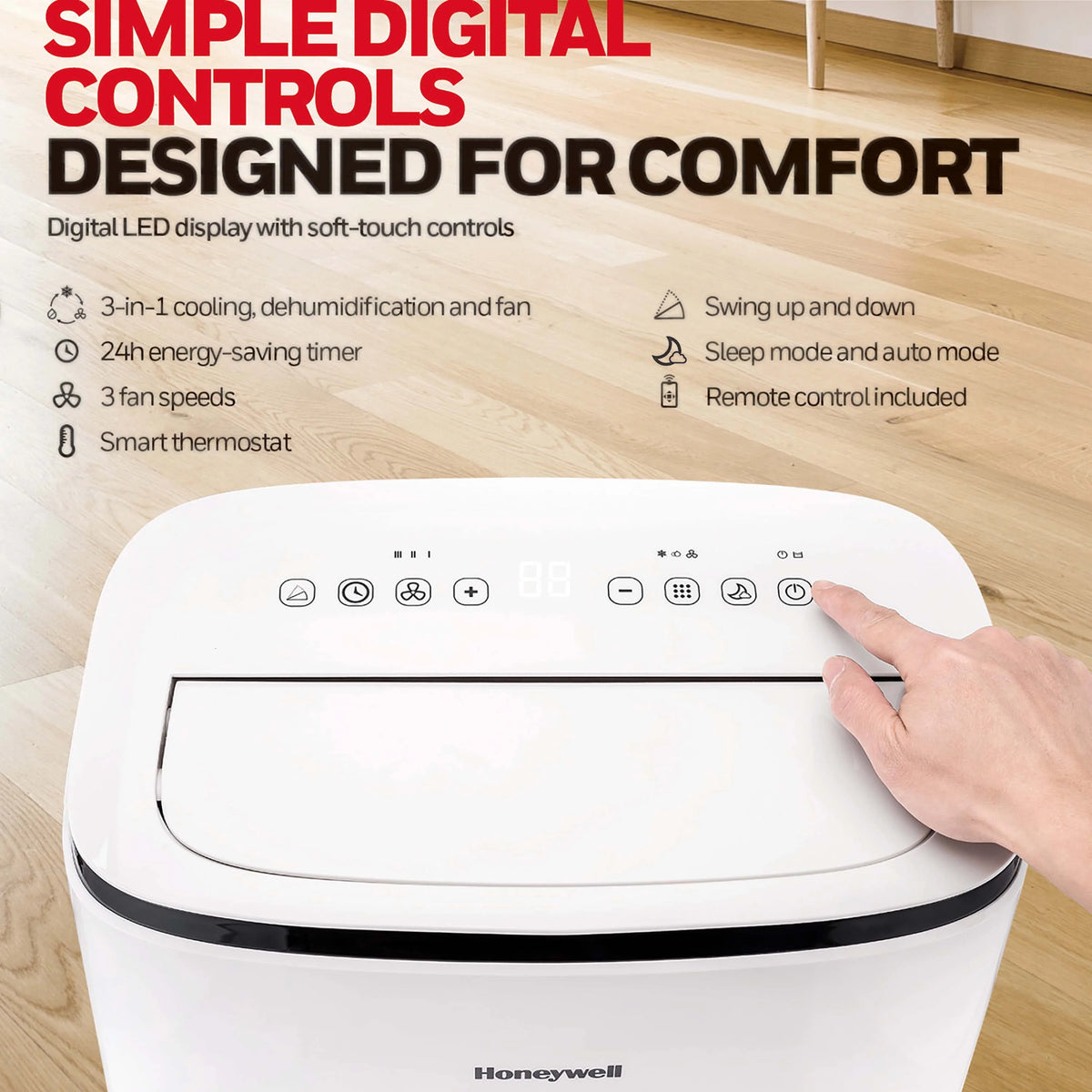 7,100 BTU Portable Air Conditioner with Dehumidifier & Fan I5355