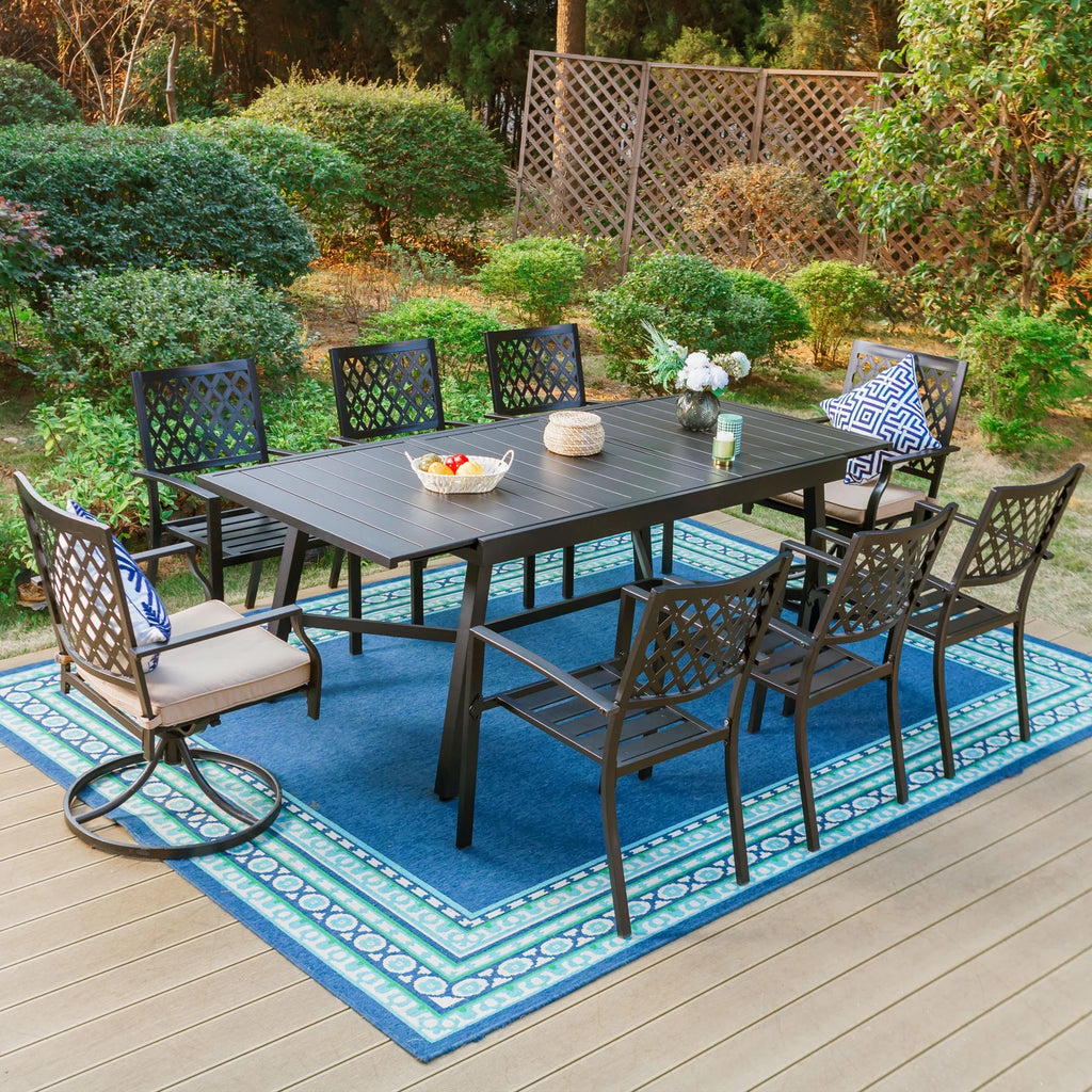 Black Expandable Metal Dining Table J966