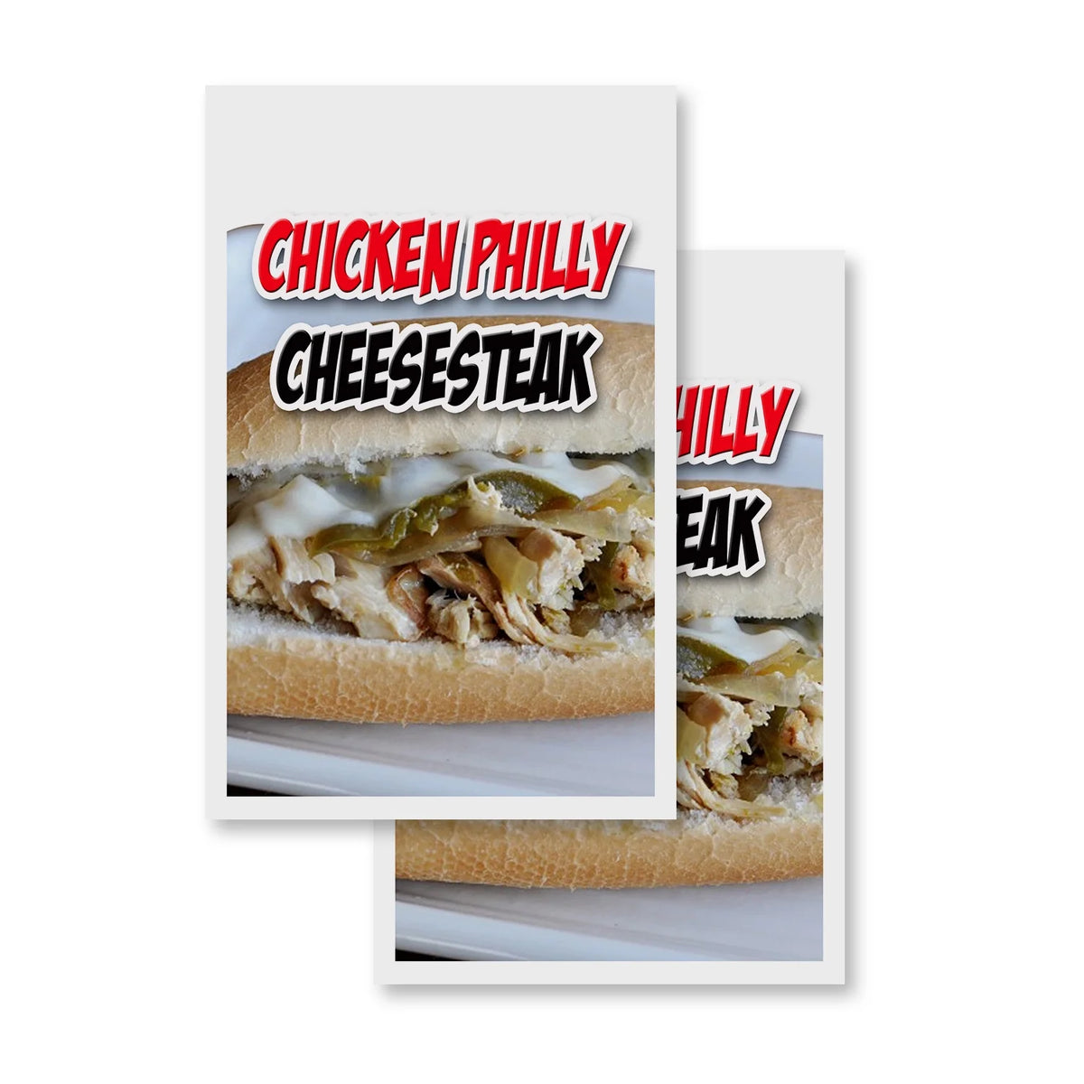 Chicken Philly Cheesesteak 2-Pack 24" x 36" Vinyl Decals S10879