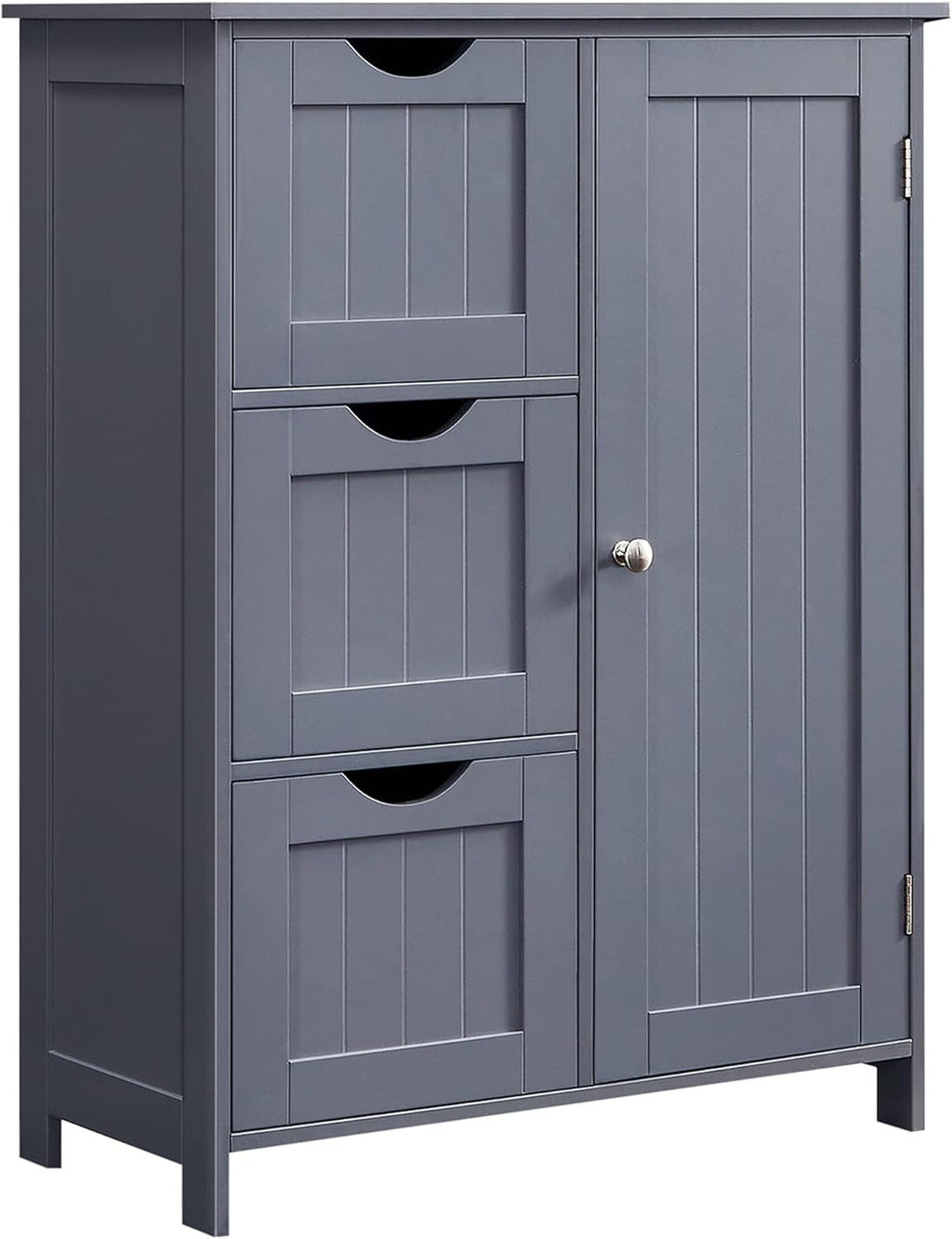 White Bathroom Storage Cabinet with 3 Drawers and Adjustable Shelf U5540