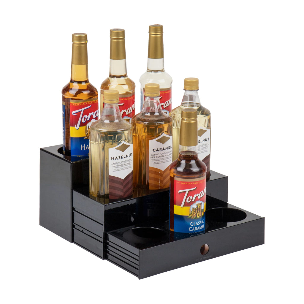 9 Compartment Black Syrup Bottle Holder H30157