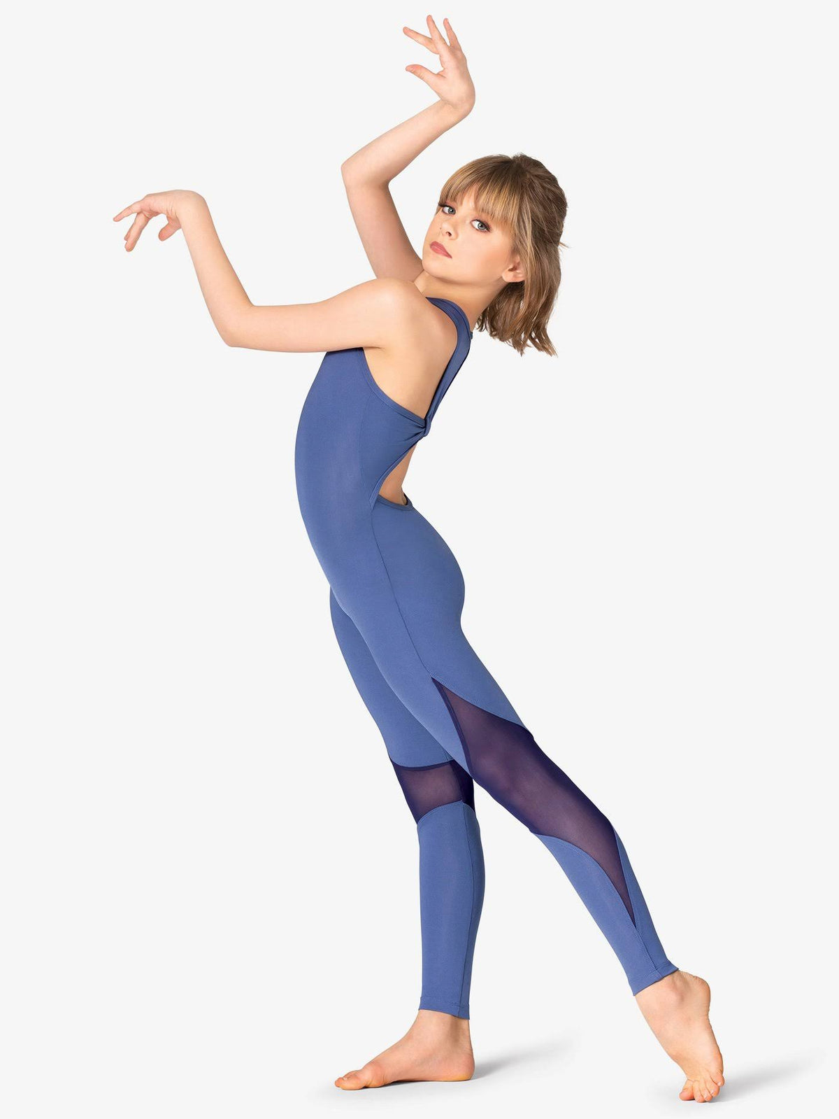 Black Mesh Tank Unitard R911