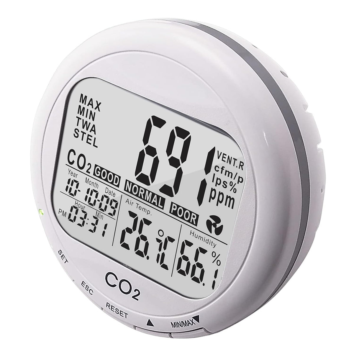 CO2 Carbon Dioxide Monitor with Relay Function NDIR Sensing Probe L85483