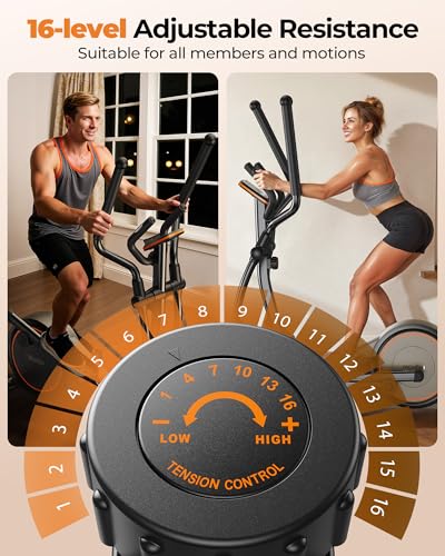 Elliptical Exercise Machine 20IN Stride 16 Resistance Levels C65350