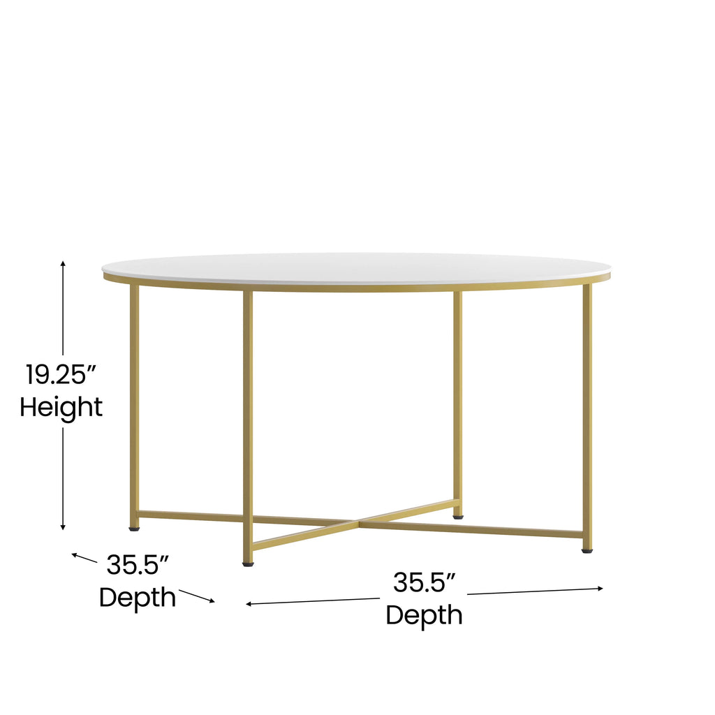 White Laminate 3 Piece Coffee and End Table Set T589
