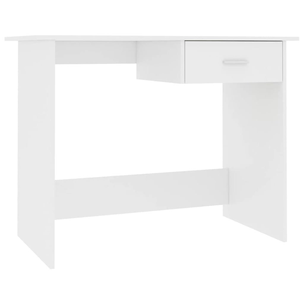 White Engineered Wood Computer Desk with Storage Drawer U979