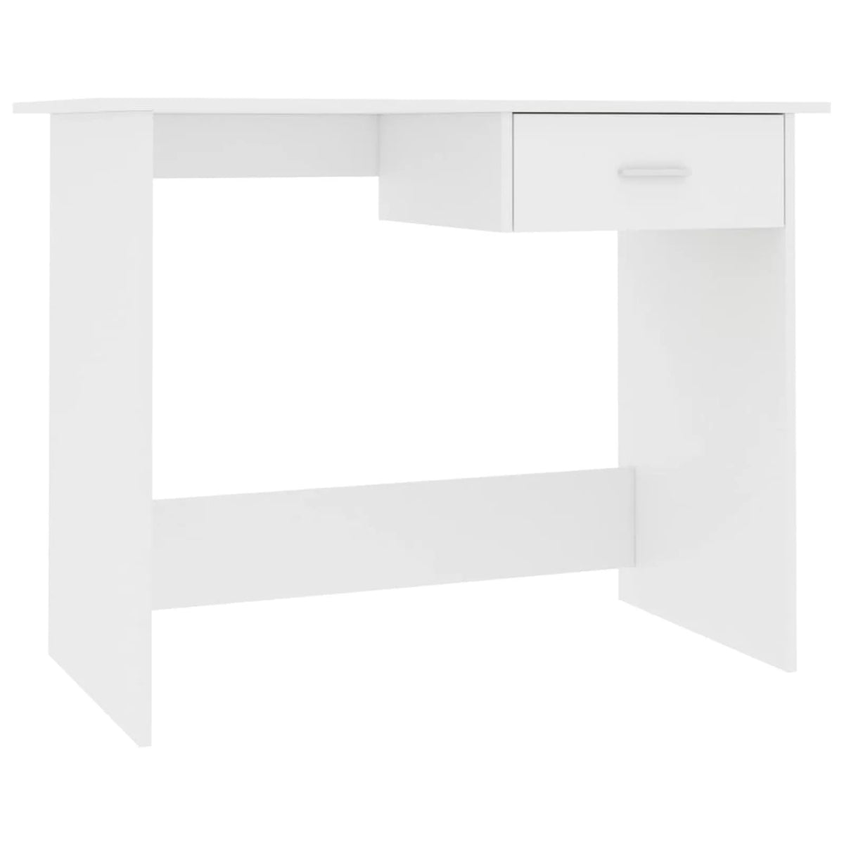 White Engineered Wood Computer Desk with Storage Drawer U979