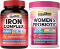 90 Capsules Iron Supplement & 15 Strains Probiotics F1974