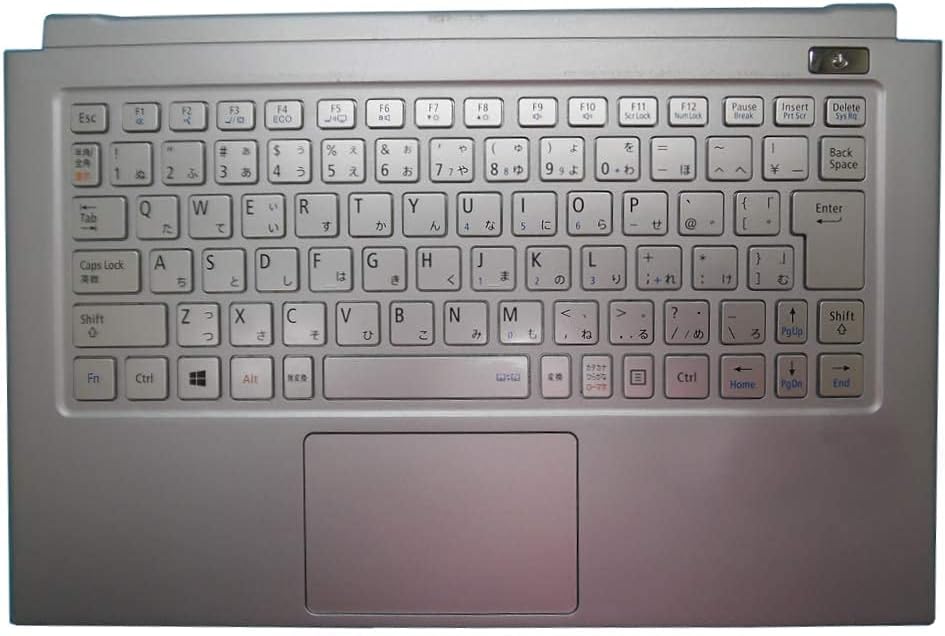 Laptop Replacement Keyboard with Bezel JP Japanese Silver K823522