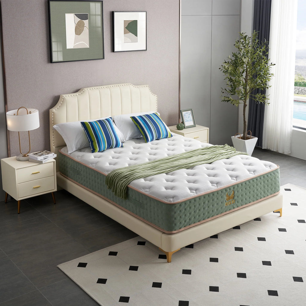 12 Inch Medium-Firm Hybrid Mattress with Cooling Gel Memory Foam C9358
