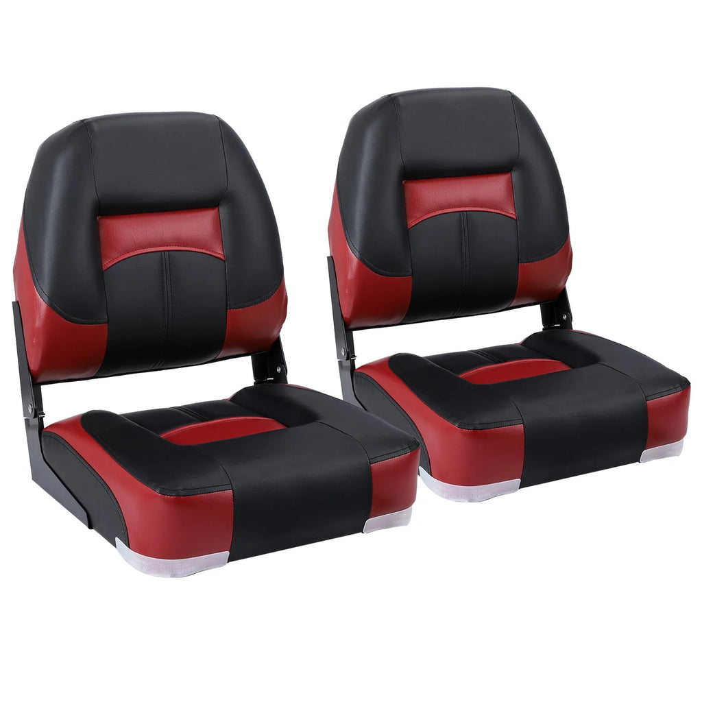 White/Charcoal Low Back Folding Boat Seat, 2 Seats H158632