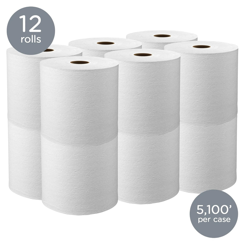White Hard Roll Paper Towels 12 Rolls L3685