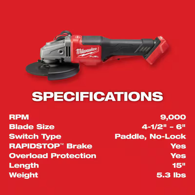 18V Lithium-Ion Brushless Cordless 4-1/2 in./6 in. Grinder Kit with Two 6.0 Ah Battery D773