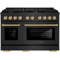 48 6.7 cu. ft. Double Oven Gas Range Black Stainless Steel W5757