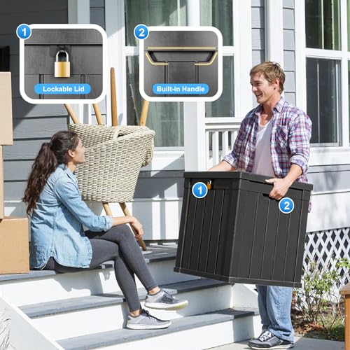 100 Gallon Black Resin Outdoor Storage Box H505
